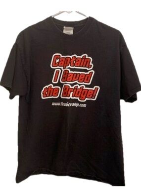 Vintage Star Trek bridge t-shirt Black & Red Large